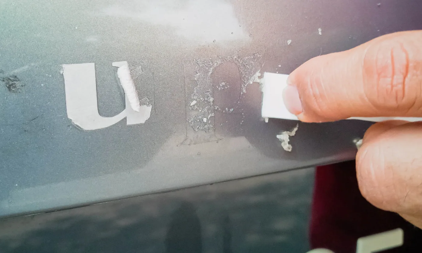 Adhesive residues