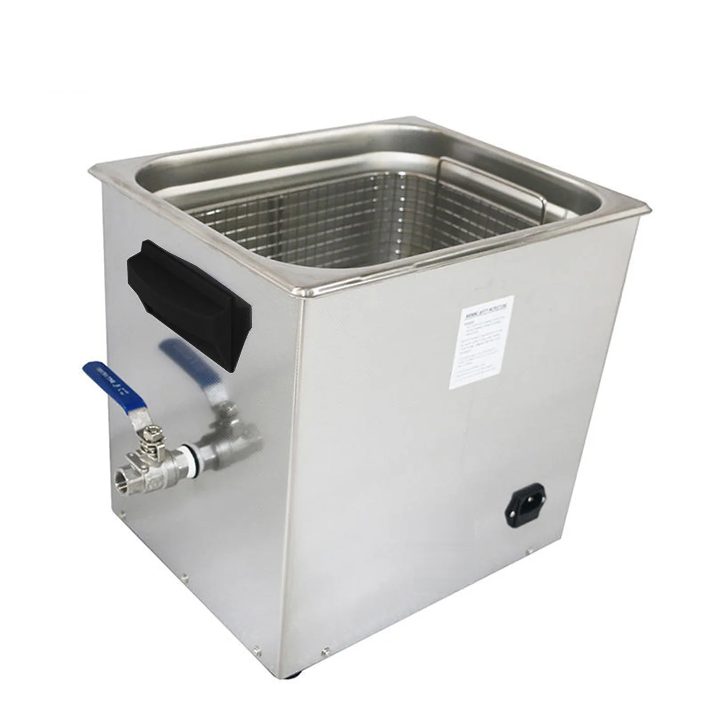 SX series from the back: basket, drain valve and power inlet
