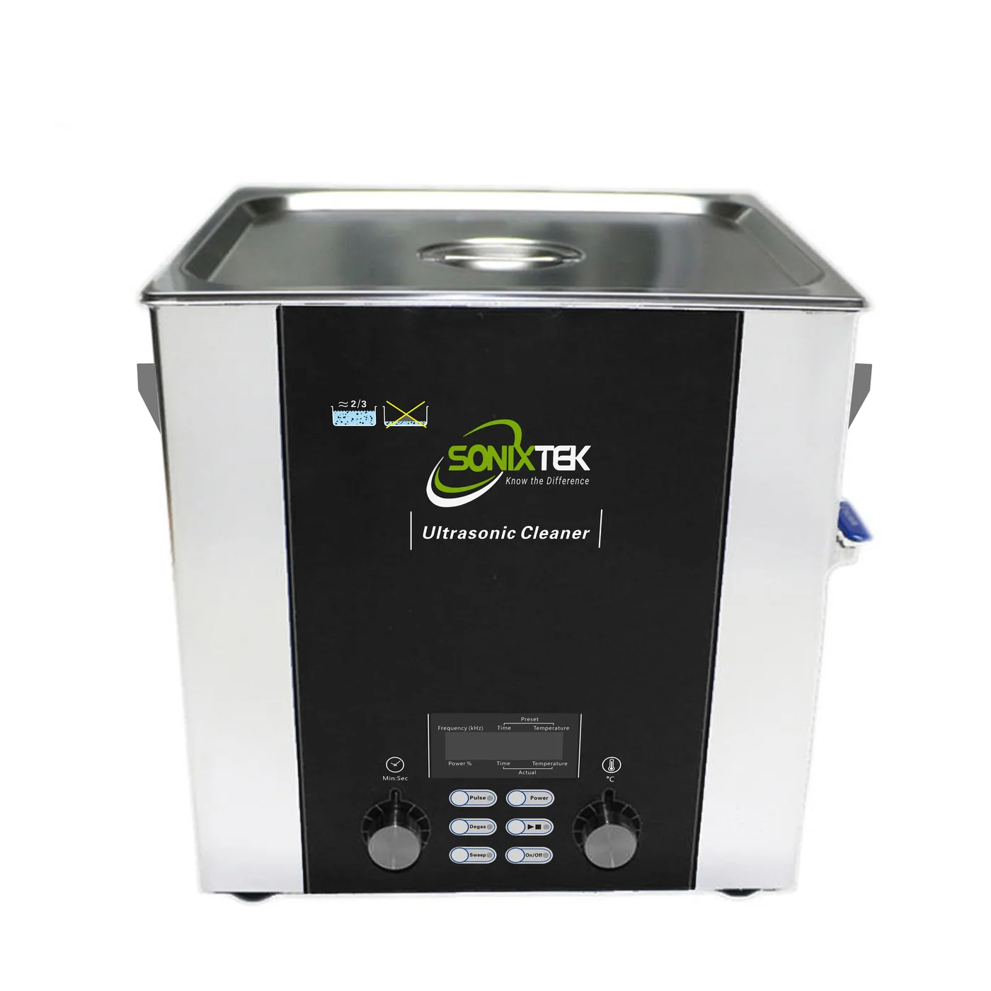 SX series benchtop cleaner, front panel